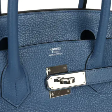 HERMÈS Pre-owned Hermes Birkin 30 Bleu Agate Clemence Palladium Hardware | Thumbnail 7 HERMÈS Pre-owned Hermes Birkin 30 Bleu Agate Clemence Palladium Hardware | Thumbnail 7