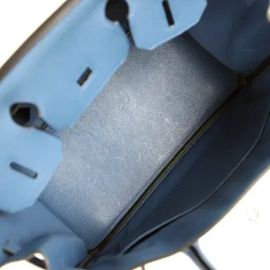 HERMÈS Pre-owned Hermes Birkin 30 Bleu Agate Clemence Palladium Hardware | Thumbnail 8 HERMÈS Pre-owned Hermes Birkin 30 Bleu Agate Clemence Palladium Hardware | Thumbnail 8