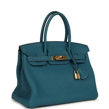 HERMÈS Pre-owned Hermes Birkin 30 Cobalt Togo Gold Hardware | Thumbnail 2 HERMÈS Pre-owned Hermes Birkin 30 Cobalt Togo Gold Hardware | Thumbnail 2