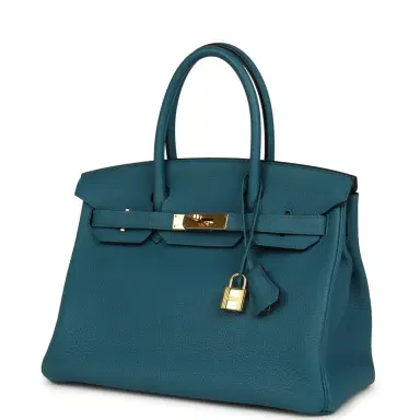 HERMÈS Pre-owned Hermes Birkin 30 Cobalt Togo Gold Hardware | Thumbnail 5 HERMÈS Pre-owned Hermes Birkin 30 Cobalt Togo Gold Hardware | Thumbnail 5
