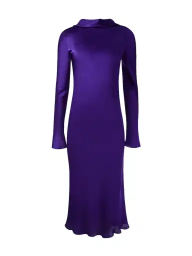 ALEJANDRA ALONSO ROJAS Cowl Back Satin Midi Dress | Thumbnail 1