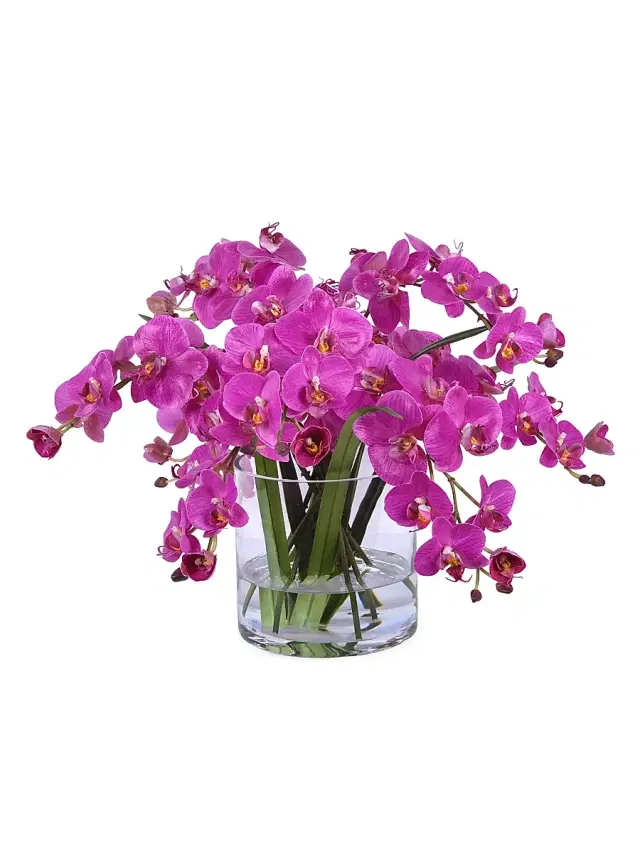 Faux Orchid Phalaenopsis Floral Arrangement - Fuchsia