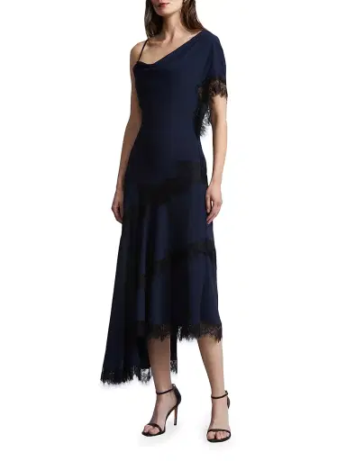BCBGMAXAZRIA Women's Calla Asymmetric Slip Midi-Dress - Dark Sapphire - Size 0 | Thumbnail 3 BCBGMAXAZRIA Women's Calla Asymmetric Slip Midi-Dress - Dark Sapphire - Size 0 | Thumbnail 3
