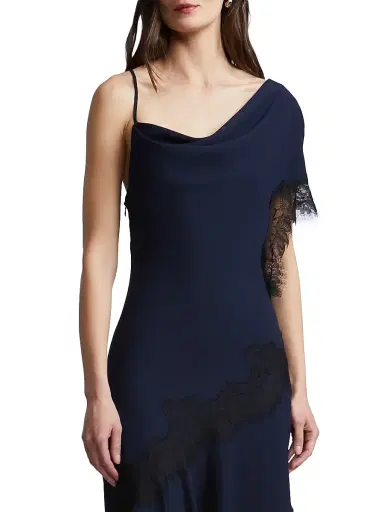 BCBGMAXAZRIA Women's Calla Asymmetric Slip Midi-Dress - Dark Sapphire - Size 0 | Thumbnail 5 BCBGMAXAZRIA Women's Calla Asymmetric Slip Midi-Dress - Dark Sapphire - Size 0 | Thumbnail 5