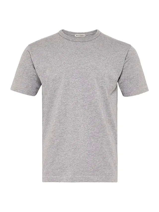 Men's Anchor-Embroidered Cotton Jersey T-Shirt - Grey Melange