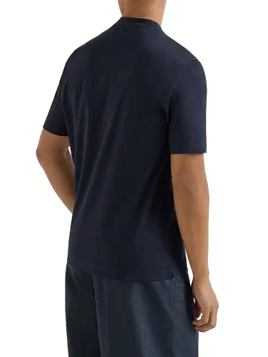 Brunello Cucinelli Men's Cotton Jersey V-Neck T-Shirt - Navy Blue - Size XXL | Thumbnail 3 Brunello Cucinelli Men's Cotton Jersey V-Neck T-Shirt - Navy Blue - Size XXL | Thumbnail 3