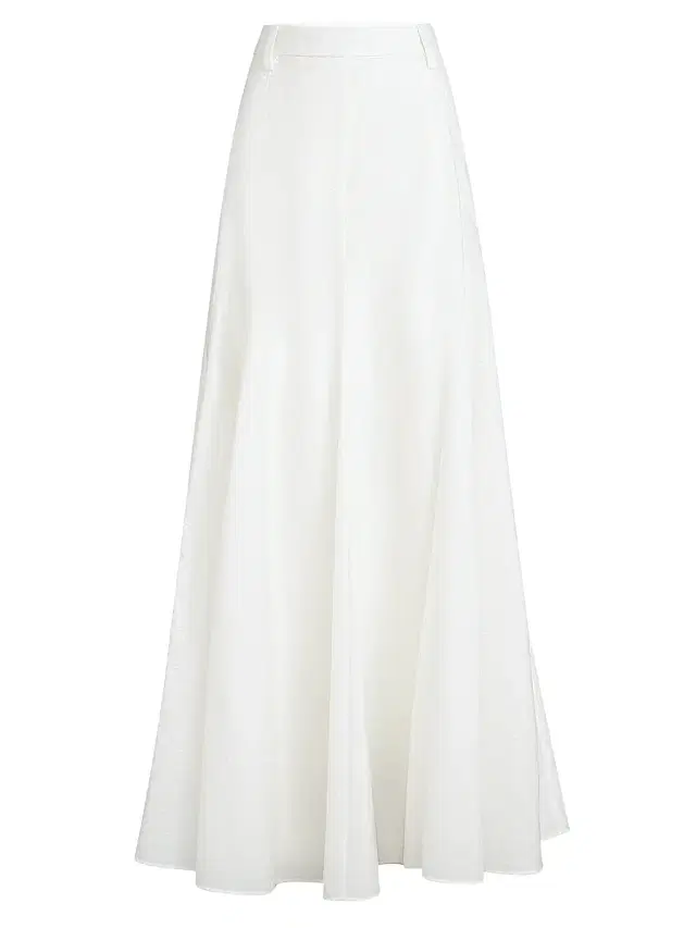 Women's Techno Cotton Poplin Flared Skirt with Monili - White