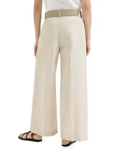 Brunello Cucinelli Women's Techno Cotton Poplin A-Line Trousers with Monili - Beige - Size 14 | Thumbnail 3 Brunello Cucinelli Women's Techno Cotton Poplin A-Line Trousers with Monili - Beige - Size 14 | Thumbnail 3