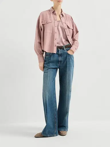 Brunello Cucinelli Women's Authentic Denim Contemporary Loose Trousers with Monili - Denim - Size 16 | Thumbnail 6 Brunello Cucinelli Women's Authentic Denim Contemporary Loose Trousers with Monili - Denim - Size 16 | Thumbnail 6