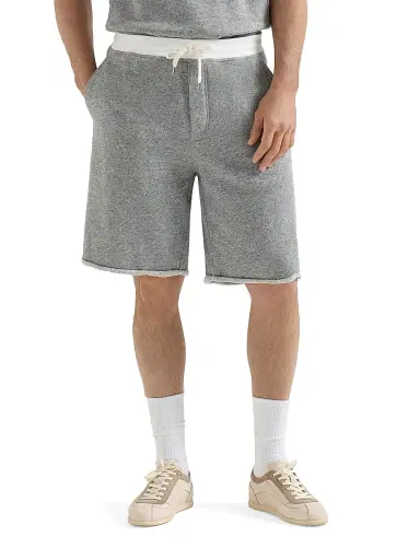 Brunello Cucinelli Men's Cotton and Linen Mélange French Terry Bermuda Shorts - Grey - Size XS | Thumbnail 2