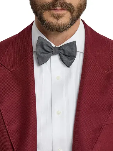 Brunello Cucinelli Men's Virgin Wool and Silk Twill Bow Tie | Thumbnail 2 Brunello Cucinelli Men's Virgin Wool and Silk Twill Bow Tie | Thumbnail 2