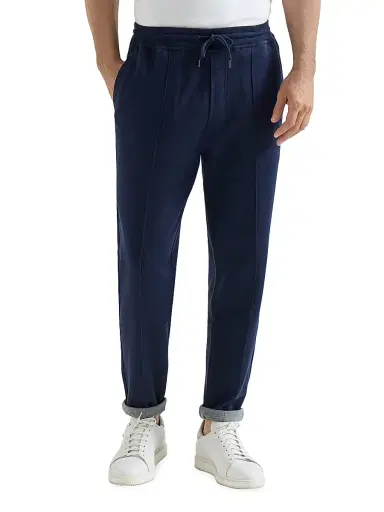 Brunello Cucinelli Men's Cotton, Cashmere and Silk French Terry Double Cloth Trousers - Cobalt | Thumbnail 2