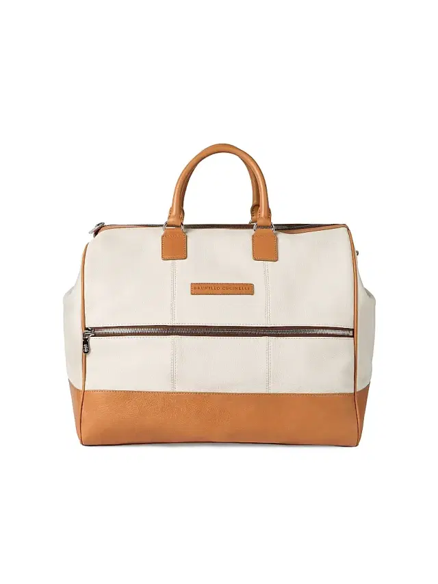 Brunello Cucinelli Men's Grained Calfskin and Cowhide Boston Leisure Bag -