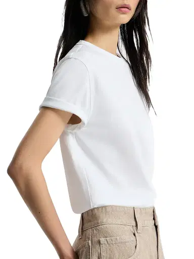 Brunello Cucinelli Women's Cotton Jersey T-Shirt with Monili - Black | Thumbnail 11