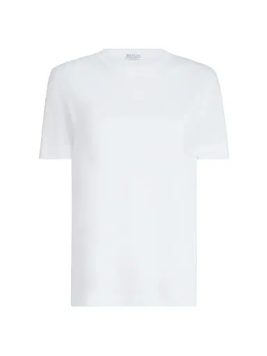 Brunello Cucinelli Women's Cotton Jersey T-Shirt with Monili - Black | Thumbnail 7