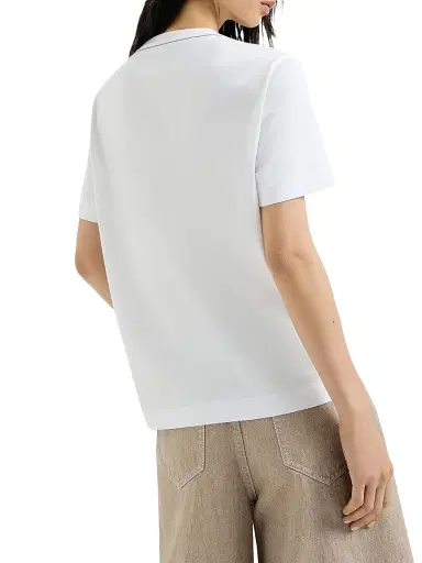 Brunello Cucinelli Women's Cotton Jersey T-Shirt with Monili - Black | Thumbnail 9