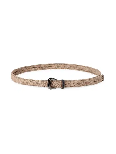 Brunello Cucinelli Women's Stretch Cotton Braided Belt with Shiny Loop - Beige - Size Small | Thumbnail 1