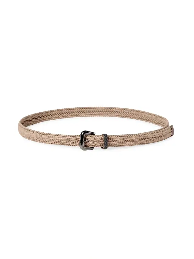 Brunello Cucinelli Women's Stretch Cotton Braided Belt with Shiny Loop - Beige