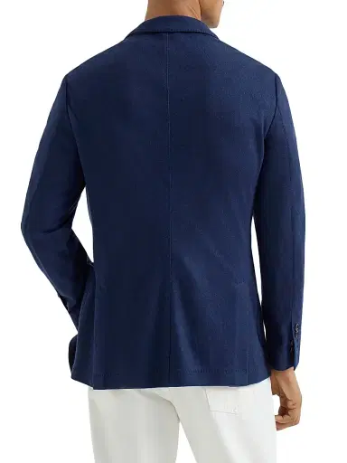 Brunello Cucinelli Men's Cashmere Jersey Blazer with Patch Pockets | Thumbnail 3 Brunello Cucinelli Men's Cashmere Jersey Blazer with Patch Pockets | Thumbnail 3