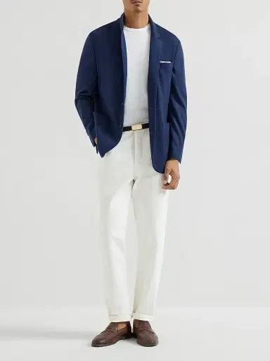 Brunello Cucinelli Men's Cashmere Jersey Blazer with Patch Pockets - Cobalt - Size 38 | Thumbnail 6 Brunello Cucinelli Men's Cashmere Jersey Blazer with Patch Pockets - Cobalt - Size 38 | Thumbnail 6