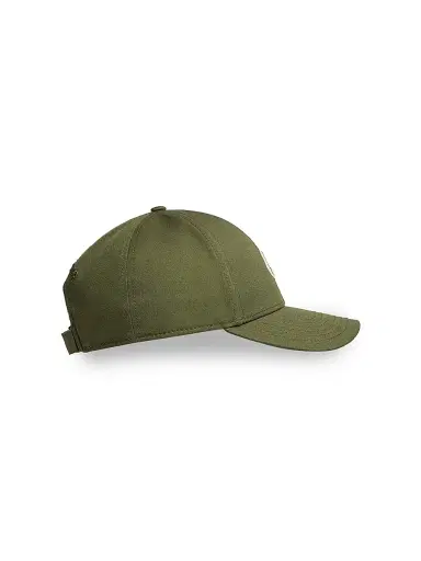 Moncler Men's Baseball Hat in Cotton Gabardine - Olive Green | Thumbnail 2 Moncler Men's Baseball Hat in Cotton Gabardine - Olive Green | Thumbnail 2