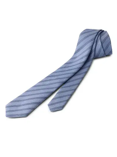 Prada Men's Linen Blend Tie - Blue | Thumbnail 2