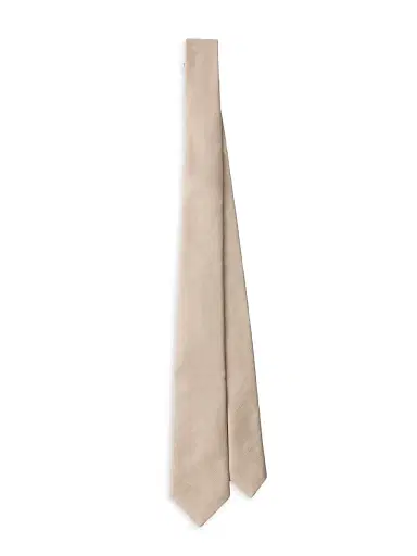 Prada Men's Silk and Linen Tie - Beige Khaki | Thumbnail 1