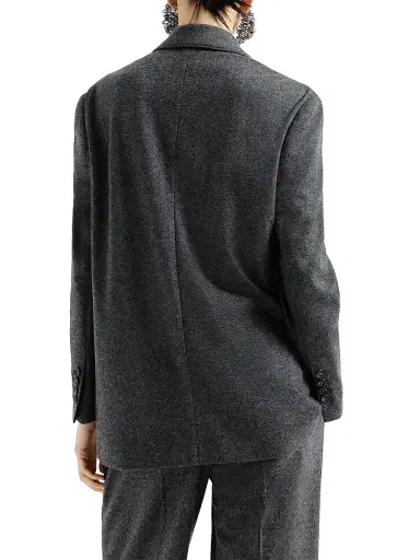 Brunello Cucinelli Women's Cashmere Jersey Blazer with Monili - Anthracite | Thumbnail 3 Brunello Cucinelli Women's Cashmere Jersey Blazer with Monili - Anthracite | Thumbnail 3