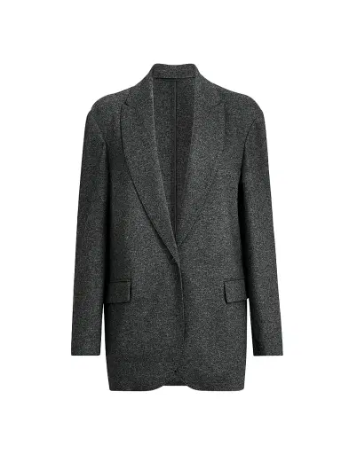 Brunello Cucinelli Women's Cashmere Jersey Blazer with Monili - Anthracite | Thumbnail 1 Brunello Cucinelli Women's Cashmere Jersey Blazer with Monili - Anthracite | Thumbnail 1