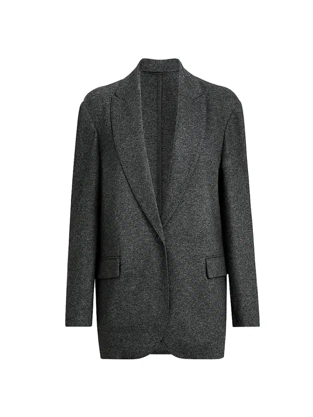Women's Cashmere Jersey Blazer with Monili - Anthracite