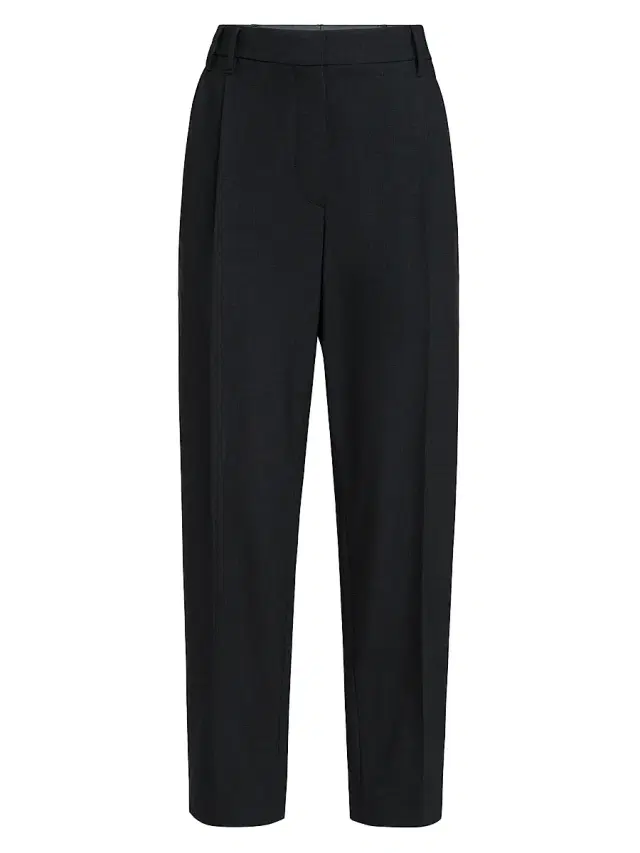 Women's Tropical Luxury Wool Slouchy Trousers with Monili - Lignite
