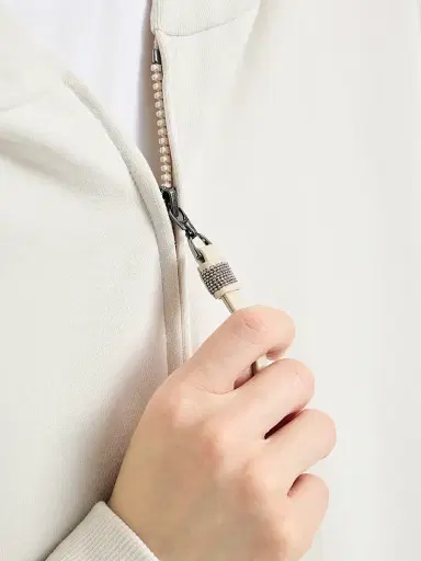 Brunello Cucinelli Women's Hooded Sweatshirt with Shiny Zipper Pull | Thumbnail 4 Brunello Cucinelli Women's Hooded Sweatshirt with Shiny Zipper Pull | Thumbnail 4