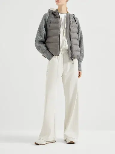 Brunello Cucinelli Women's Hooded Sweatshirt with Shiny Zipper Pull | Thumbnail 6 Brunello Cucinelli Women's Hooded Sweatshirt with Shiny Zipper Pull | Thumbnail 6