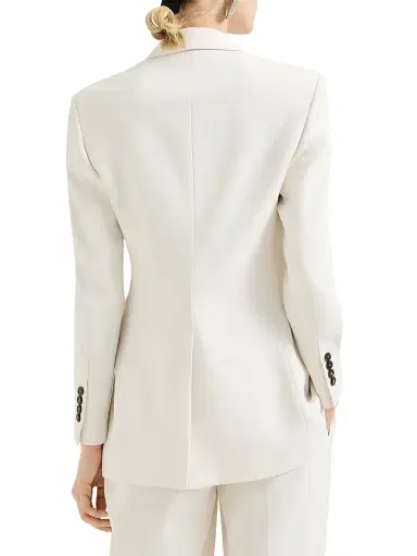 Brunello Cucinelli Women's Comfort Viscose Couture Twill Blazer with Monili - Milk | Thumbnail 3 Brunello Cucinelli Women's Comfort Viscose Couture Twill Blazer with Monili - Milk | Thumbnail 3