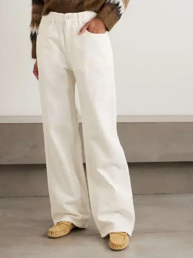 Brunello Cucinelli Bead-embellished Cotton And Linen-blend Wide-leg Pants | Thumbnail 3 Brunello Cucinelli Bead-embellished Cotton And Linen-blend Wide-leg Pants | Thumbnail 3