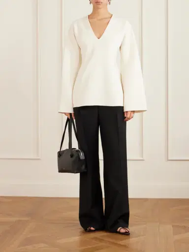 RÓHE Paneled Wool Blouse | Thumbnail 2