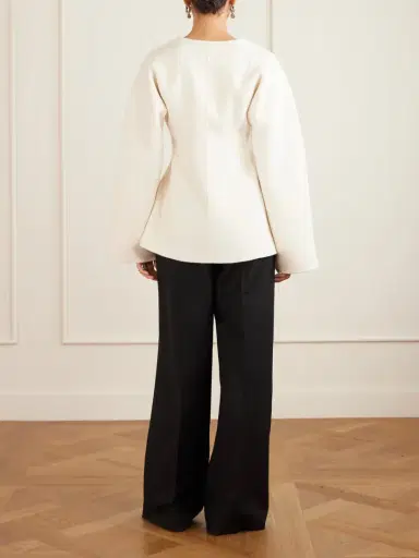 RÓHE Paneled Wool Blouse | Thumbnail 3