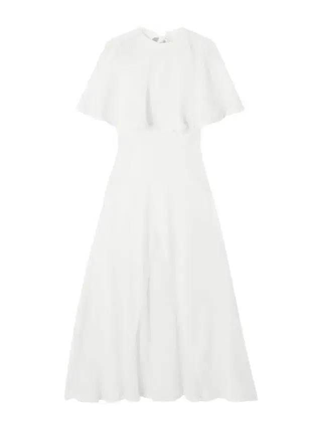 Cape-effect Open-knit And Jersey Midi Dress