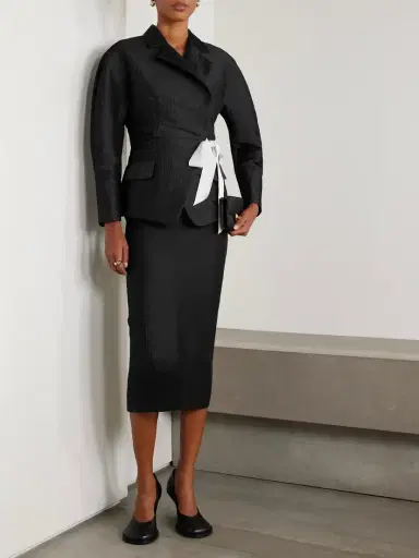 Lanvin Draped Satin-jacquard Midi Skirt | Thumbnail 2 Lanvin Draped Satin-jacquard Midi Skirt | Thumbnail 2