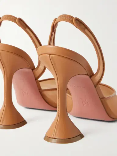 Amina Muaddi Holli Leather-trimmed Mesh Slingback Pumps | Thumbnail 5 Amina Muaddi Holli Leather-trimmed Mesh Slingback Pumps | Thumbnail 5