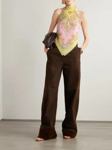 Versace Printed Georgette Halterneck Top | Thumbnail 2