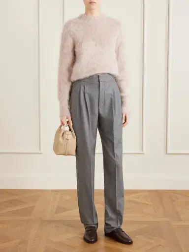 Loro Piana Malik Pleated Wool And Cashmere-blend Straight-leg Pants | Thumbnail 2