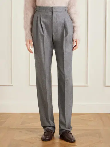 Loro Piana Malik Pleated Wool And Cashmere-blend Straight-leg Pants | Thumbnail 3