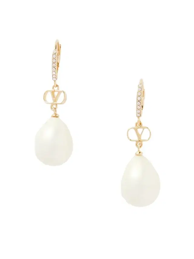 Vlogo Gold-tone Crystal And Faux-pearl Earrings