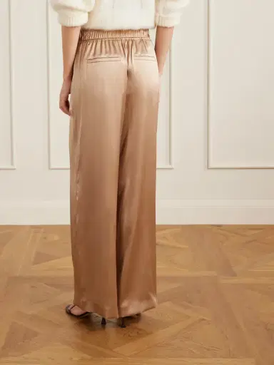 Brunello Cucinelli Stretch Silk-blend Satin Wide-leg Pants | Thumbnail 4