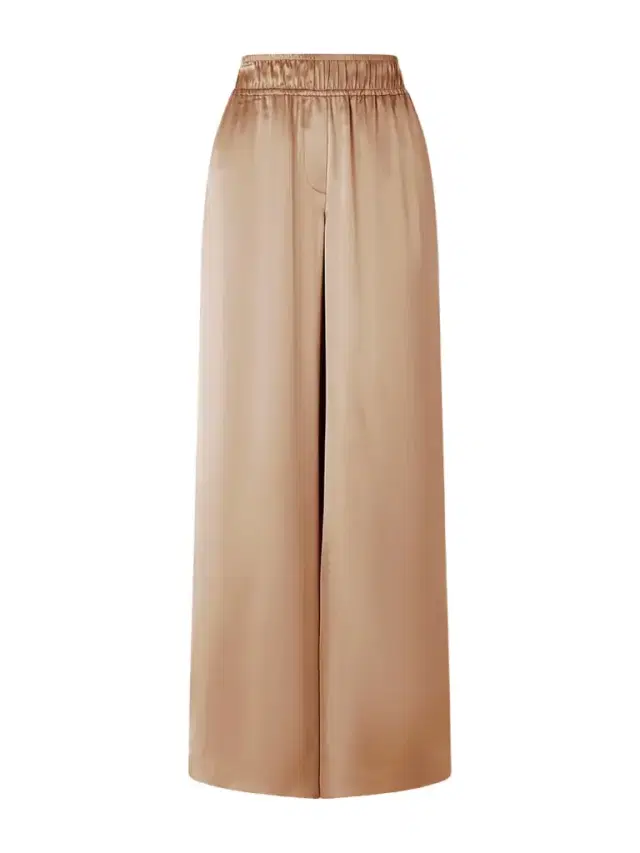 Stretch Silk-blend Satin Wide-leg Pants