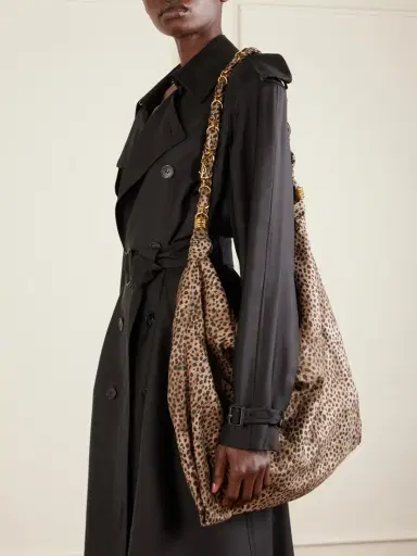 Saint Laurent Amalia Medium Leopard-print Silk-satin Tote | Thumbnail 2