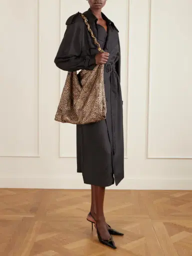 Saint Laurent Amalia Medium Leopard-print Silk-satin Tote | Thumbnail 3