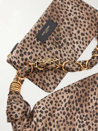 Saint Laurent Amalia Medium Leopard-print Silk-satin Tote | Thumbnail 5