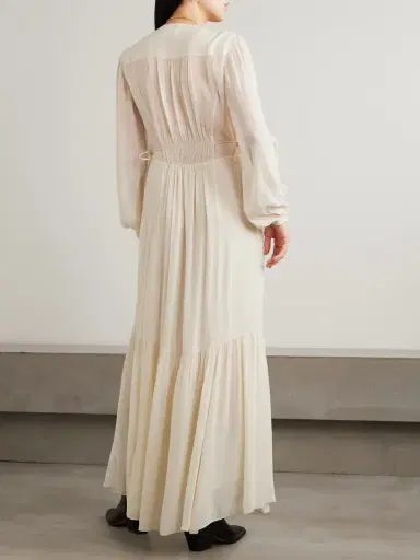 Marant Étoile Briane Gathered Georgette Maxi Dress | Thumbnail 3 Marant Étoile Briane Gathered Georgette Maxi Dress | Thumbnail 3